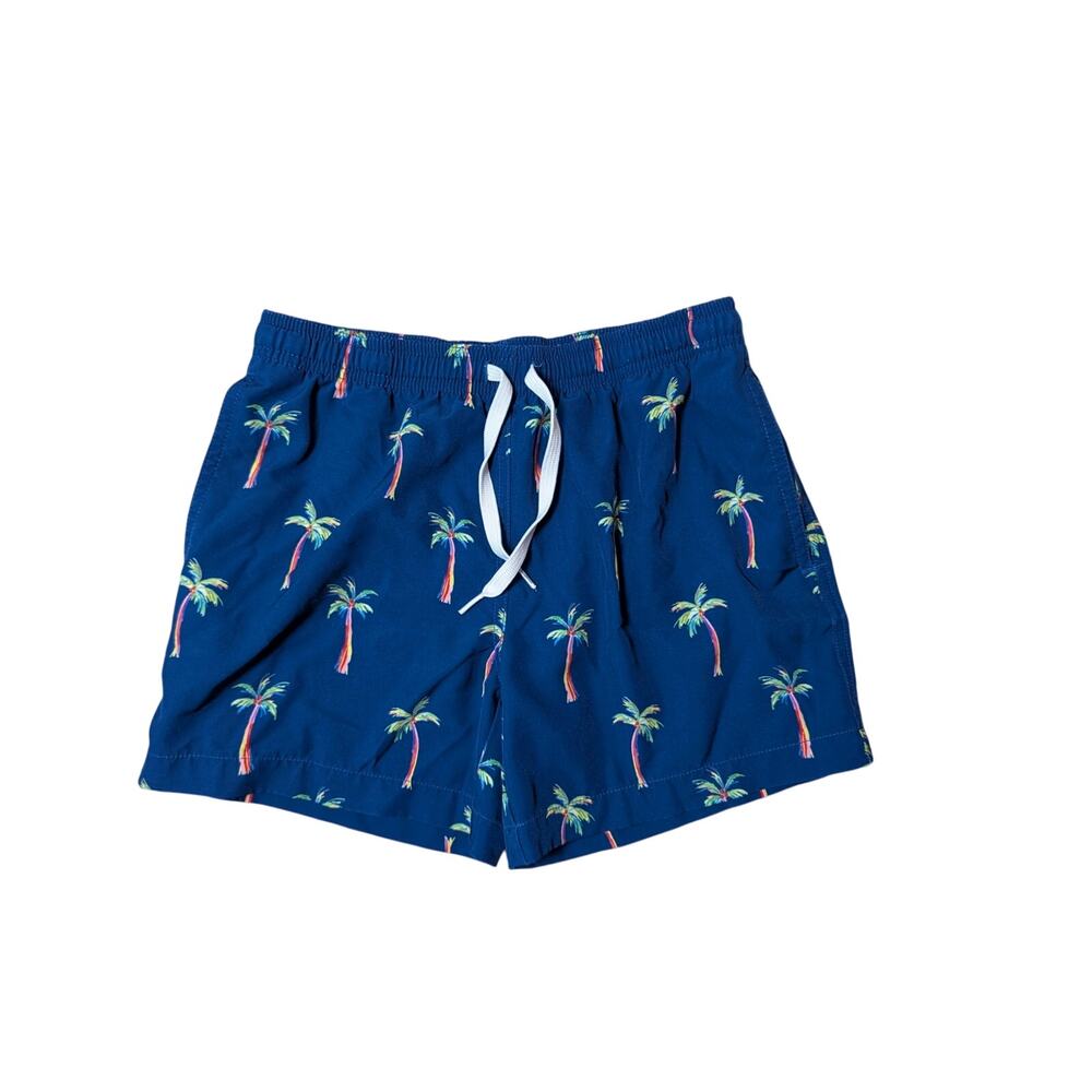 CHUBBIES KIDS, size kids large swim trunks, bathing suit, blue palm tree print